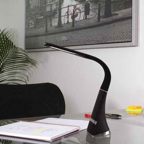 OttLite Wellness Desk Lamp - LED Bulb - Rechargeable Battery, USB Charging - Desk Mountable - Black - for Home, Kitchen, Table