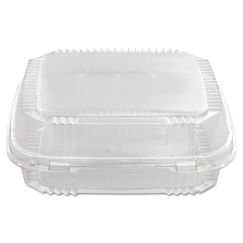 Pactiv ClearView SmartLock Containers, 49oz, 8 13/64 x 8 11/32 x 2 29/32, 200/Carton