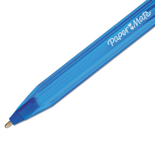 Papermate® InkJoy 100 Stick Ballpoint Pen, Medium 1mm, Blue Ink/Barrel, Dozen