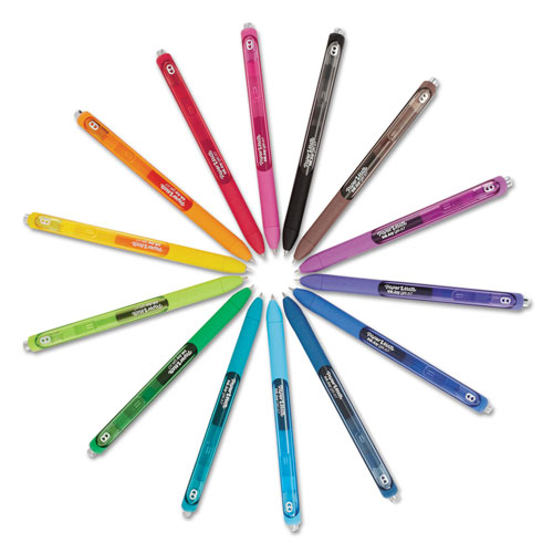 Papermate® InkJoy Retractable Gel Pen, Micro 0.5mm, Black Ink/Barrel, Dozen