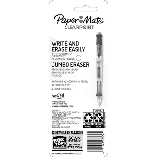 Papermate® Clearpoint Mechanical Pencils - 0.7 mm Lead Diameter - Black Barrel - 1 Pack