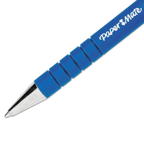 Papermate® FlexGrip Ultra Retractable Ballpoint Pen, Medium 1mm, Blue Ink/Barrel, Dozen