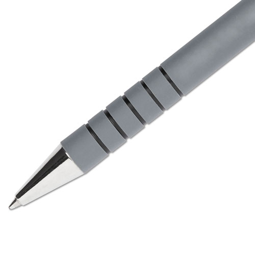 Papermate® FlexGrip Ultra Retractable Ballpoint Pen, 0.8mm, Black Ink, Gray/Black Barrel, Dozen