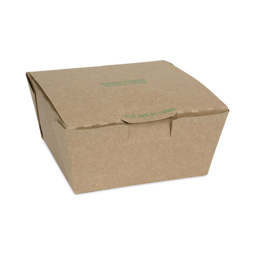 Pactiv Earth Choice Tamper Evident Paper OneBox, 4.5 x 4.5 x 2.5, Kraft, 312/Carton