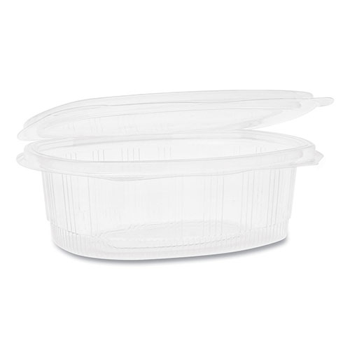 Pactiv EarthChoice PET Hinged Lid Deli Container, 7.38 x 5.88 x 2.38, 24 oz, 1-Compartment, Clear, 280/Carton
