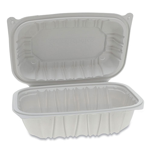 Pactiv Vented Microwavable Hinged-Lid Takeout Container, 9 x 6 x 3.1, White, 170/Carton