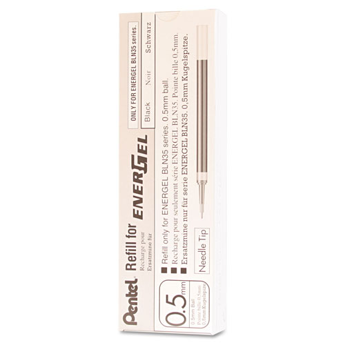 Pentel Refill for Pentel EnerGel Retractable Liquid Gel Pens, Needle Tip, Fine Point, Black Ink