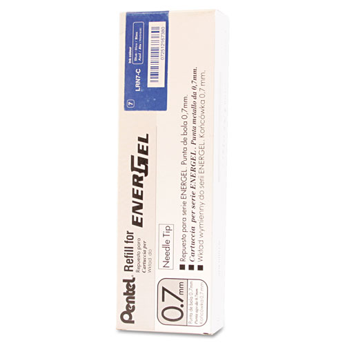 Pentel Refill for Pentel EnerGel Retractable Liquid Gel Pens, Needle Tip, Medium Point, Blue Ink