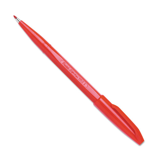 Pentel Sign Pen Color Marker, Extra-Fine Bullet Tip, Red, Dozen