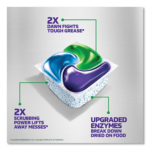 Cascade Platinum Plus ActionPacs Dishwasher Detergent Pods, Fresh Scent, 28.4 oz Tub, 52/Tub, 3 Tubs/Carton