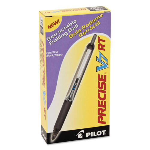 Pilot Rollerball Pen, Retrac, 0.7mm, Fine Point, 12/PK, BK Barrel/Ink
