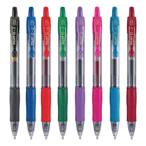 Pilot G2 Premium Retractable Gel Pen, Bold 1mm, Assorted Ink/Barrel, 8/Pack