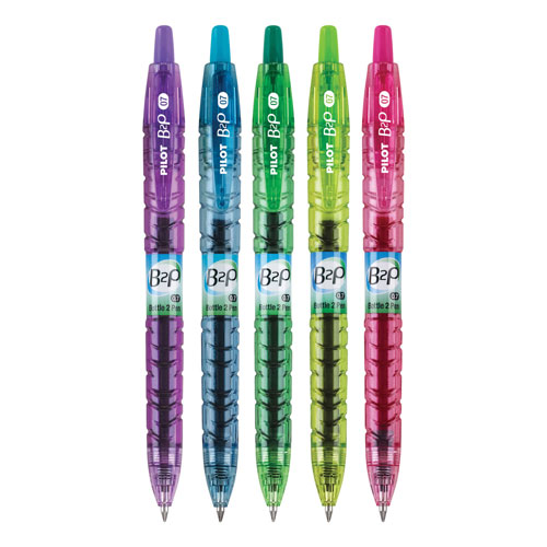 Pilot B2P Bottle-2-Pen Recycled Retractable Gel Pen, 0.7mm, Assorted Ink/Barrel, 5/Pack