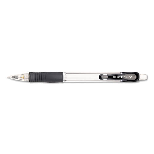 Pilot G2 Mechanical Pencil, 0.5 mm, HB (#2.5), Black Lead, Clear/Black Accents Barrel, Dozen