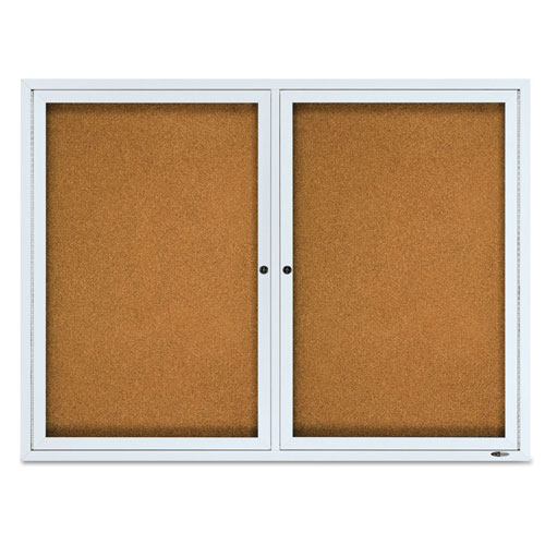 Quartet® Enclosed Cork Bulletin Board, Cork/Fiberboard, 48