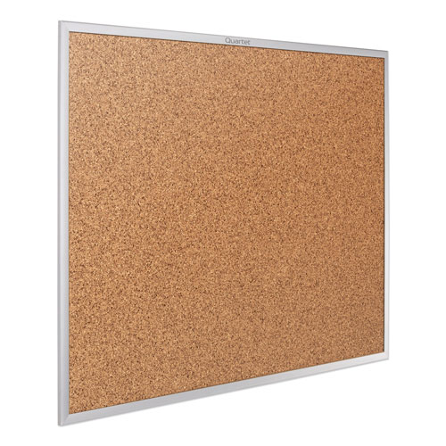 Quartet® Classic Series Cork Bulletin Board, 48 x 36, Silver Aluminum Frame