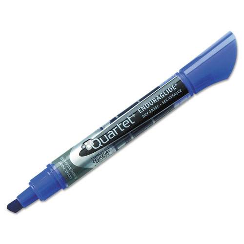 Quartet® EnduraGlide Dry Erase Marker, Broad Chisel Tip, Blue, Dozen