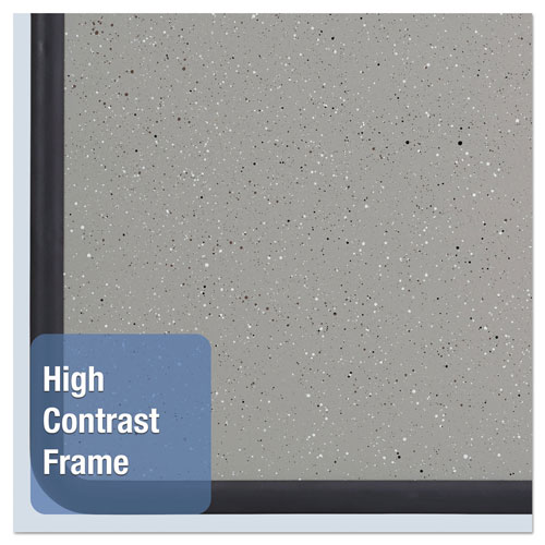 Quartet® Contour Granite Gray Tack Board, 36 x 24, Black Frame