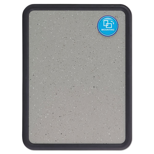 Quartet® Contour Granite Gray Tack Board, 36 x 24, Black Frame