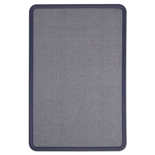 Quartet® Contour Fabric Bulletin Board, 36 x 24, Light Blue, Plastic Navy Blue Frame