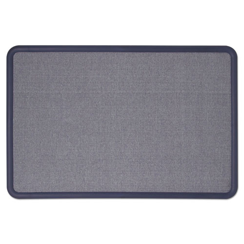 Quartet® Contour Fabric Bulletin Board, 48 x 36, Light Blue, Plastic Navy Blue Frame