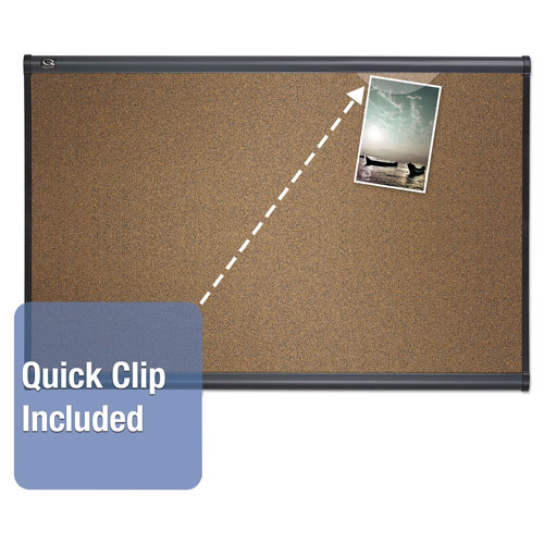 Quartet® Prestige Bulletin Board, Brown Graphite-Blend Surface, 36 x 24, Aluminum Frame