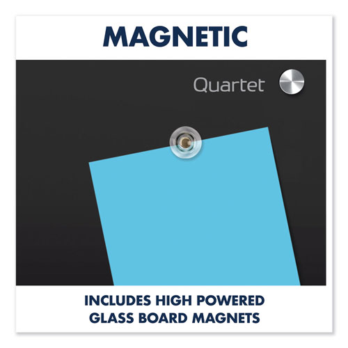 Quartet® Infinity Magnetic Glass Marker Board, 36 x 24, Black