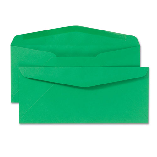 Quality Park Colored Envelope, #10, Bankers Flap, Gummed Closure, 4.13 x 9.5, Green, 25/Pack