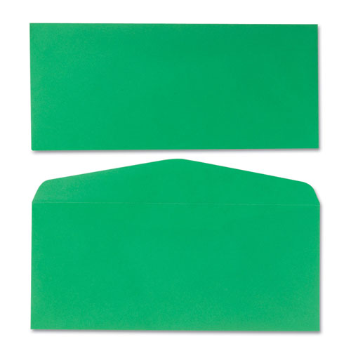 Quality Park Colored Envelope, #10, Bankers Flap, Gummed Closure, 4.13 x 9.5, Green, 25/Pack