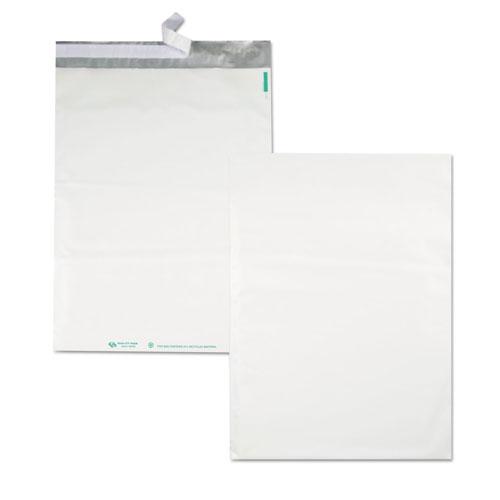 Quality Park Redi-Strip Poly Mailer, #6, Square Flap, Redi-Strip Closure, 14 x 19, White, 100/Pack