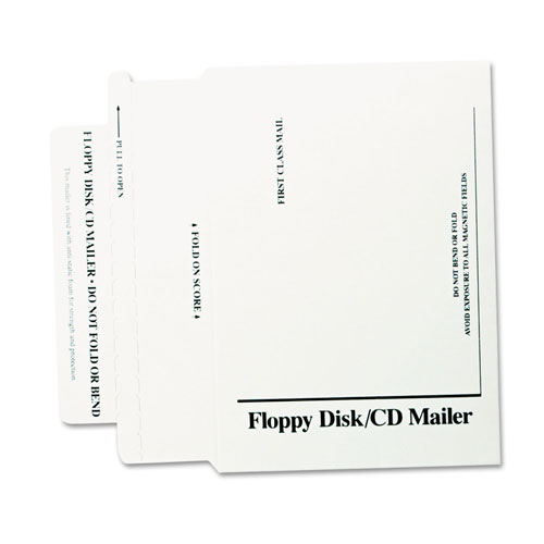 Quality Park Disk/CD Foam-Lined Mailers, Square Flap, Redi-Strip Closure, 8.5 x 6, White, 25/Box