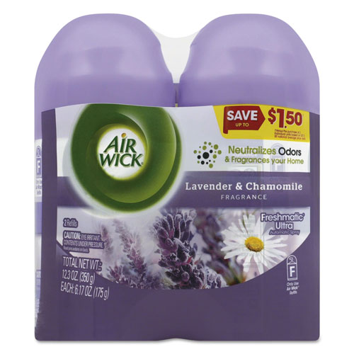 Air Wick Freshmatic Ultra Spray Refill, Lavender/Chamomile, Aerosol 5.89 oz, 2/Pack