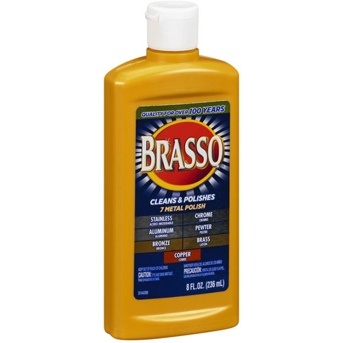 Brasso® Metal Polish, Liquid, 8 fl oz (0.3 quart), Bottle, Tan