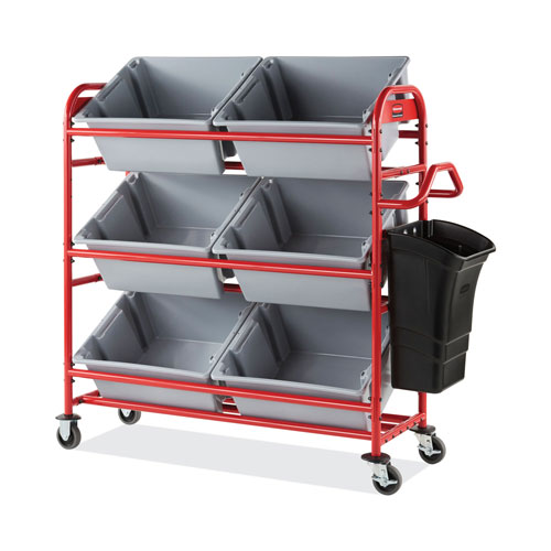Rubbermaid Tote Picking Cart, 57 x 18.5 x 55, 450 lb Capacity, Red