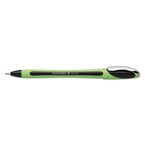Schneider Xpress Fineliner Stick Porous Point Pen, 0.8 mm, Black Ink, 10/Box