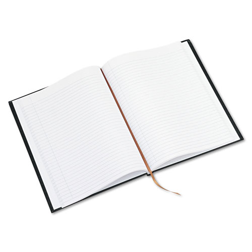 Blueline Executive Notebook with Ribbon Bookmark, 1-Subject, Medium/College Rule, Black Cover, (75) 10.75 x 8.5 Sheets