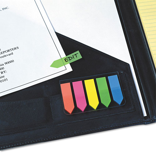 Redi-Tag/B. Thomas Enterprises SeeNotes Transparent-Film Arrow Page Flags, Assorted Colors, 50/Pad, 5 Pads