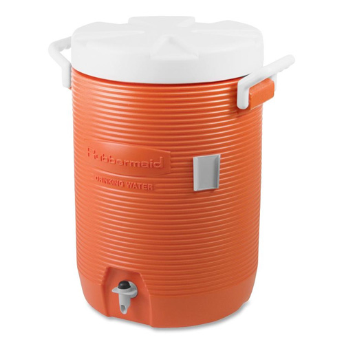 Rubbermaid 5 Gallon Water Cooler, 12-1/2"x12-1/2"x18-3/4", Orange/White