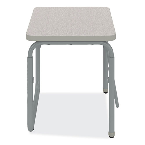 Safco AlphaBetter 2.0 Height-Adjust Student Desk w/Pendulum Bar, 27.75 x 19.75 x 22 to 30, Pebble Gray