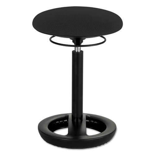 Safco Twixt Desk Height Ergonomic Stool, 22.5" Seat Height, Supports up to 250 lbs., Black Seat, Black Back, Black Base
