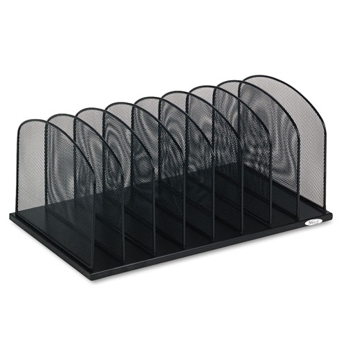 Safco Onyx Mesh Desk Organizer with Upright Sections, 8 Sections, Letter to Legal Size Files, 19.5