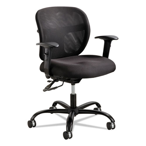 Safco Vue Intensive-Use Mesh Task Chair, Supports up to 500 lbs., Black Seat/Black Back, Black Base