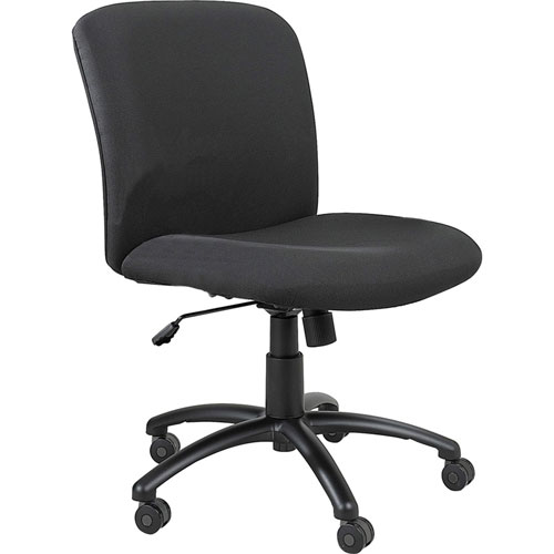 Safco Uber Big and Tall Series Mid Back Chair, Supports up to 500 lbs., Black Seat/Black Back, Black Base