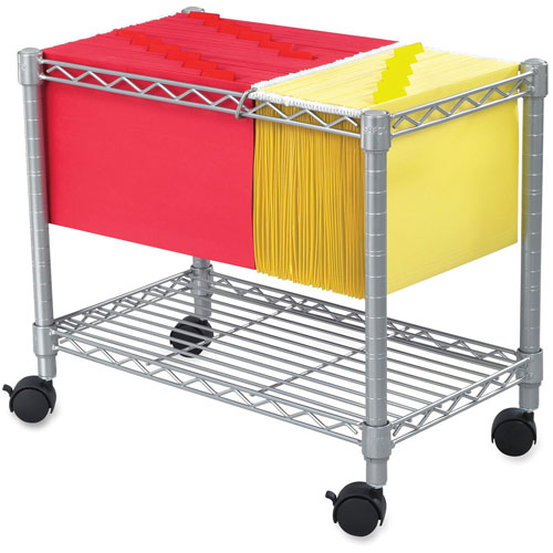 Safco Wire File Cart with Single Shelf, Gray