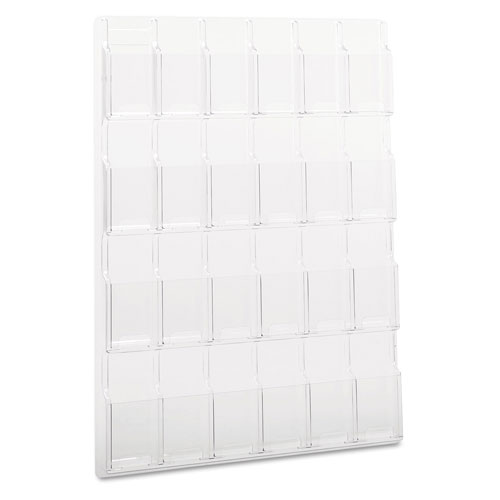 Safco Reveal Clear Literature Displays, 24 Compartments, 30w x 2d x 41h, Clear