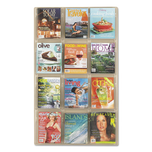 Safco Reveal Clear Literature Displays, 12 Compartments, 30w x 2d x 49h, Clear