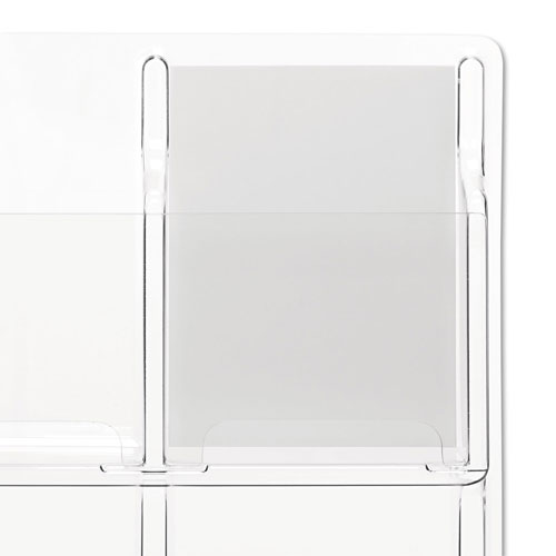 Safco Reveal Clear Literature Displays, 9 Compartments, 30w x 2d x 36.75h, Clear