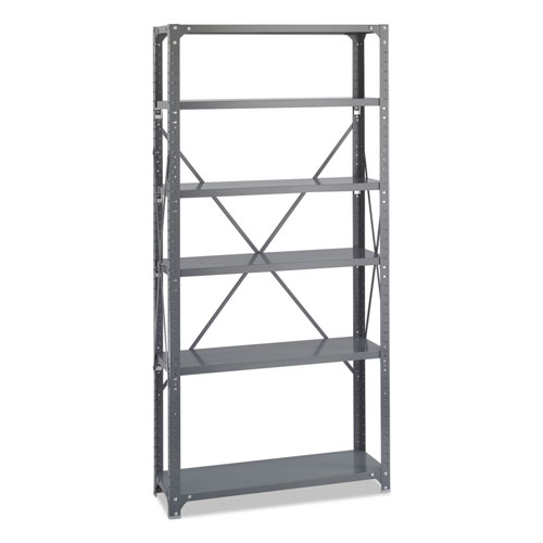 Safco Commercial Steel Shelving Unit, Six-Shelf, 36w x 12d x 75h, Dark Gray