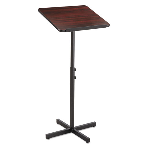Safco Adjustable Speaker Stand, 21w x 21d x 29.5h to 46h, Mahogany/Black