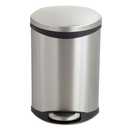 Safco Step-On Medical Receptacle, 3 gal, Stainless Steel